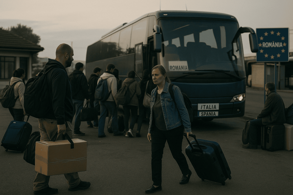 oameni care migreaza in tari straine sa munceasca